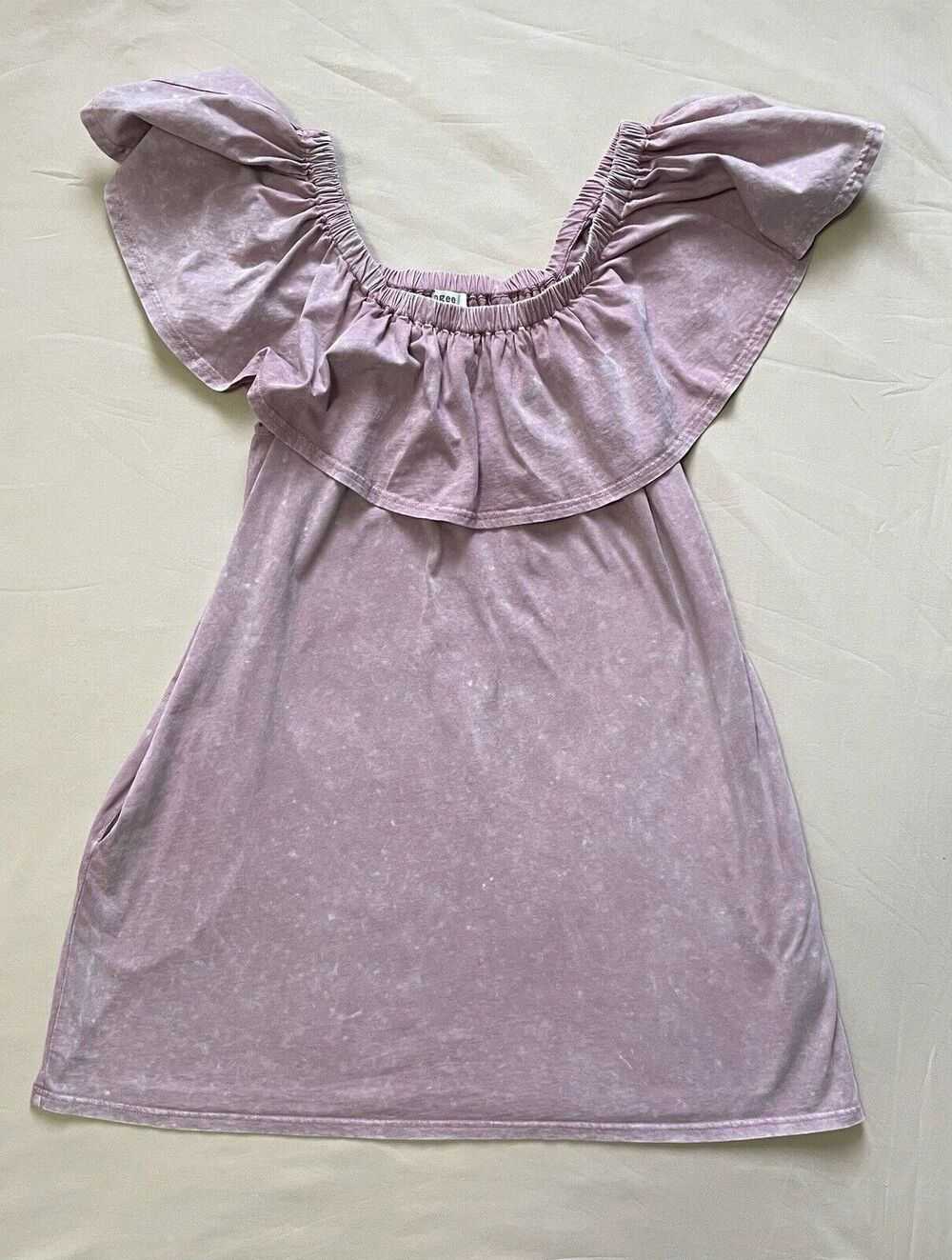 Umgee Off the Shoulder Dress Acid Wash Size Medium Pink Size Medium